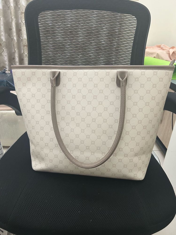 Handbag Bag - Neutral Geometric Print