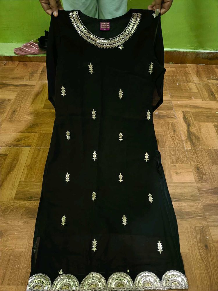 Elegant Black Kurta with pants