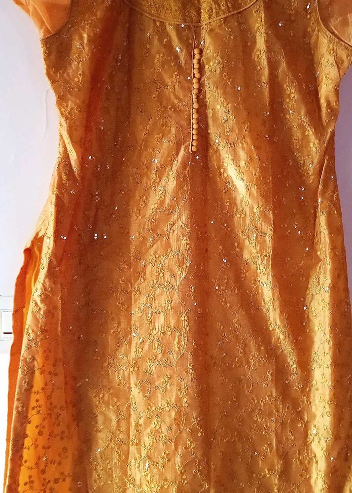 New Unused Gold Mustard Elegant Ethnic Kurta