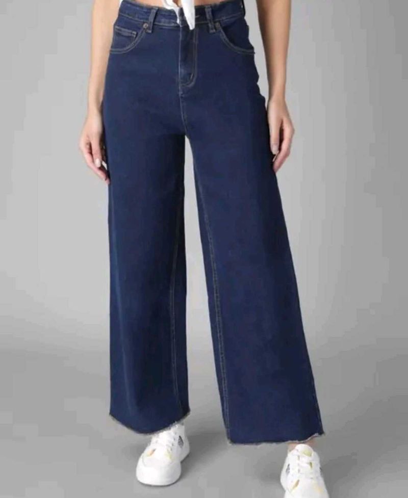 New Dark Blue Straight Fit Jeans Women
