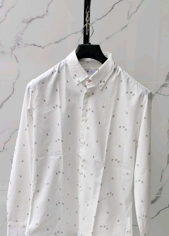 Printed White Shirt