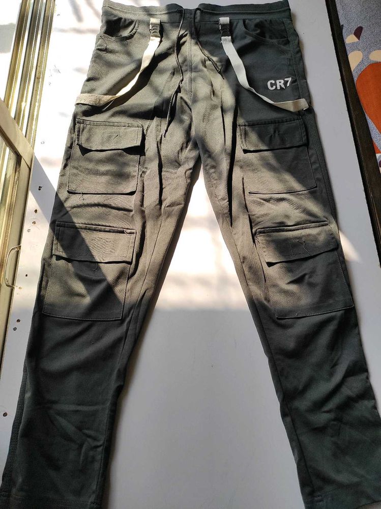 CR7 GREY CARGO TRACK PANTS
