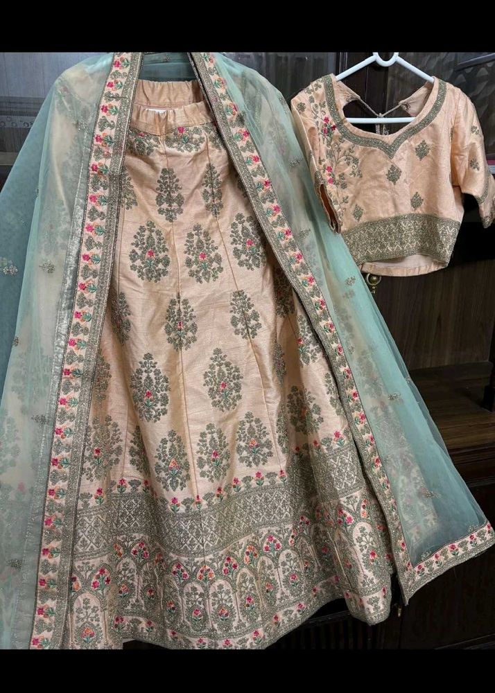 ✨ Elegant Peach Silk Lehenga Set ✨