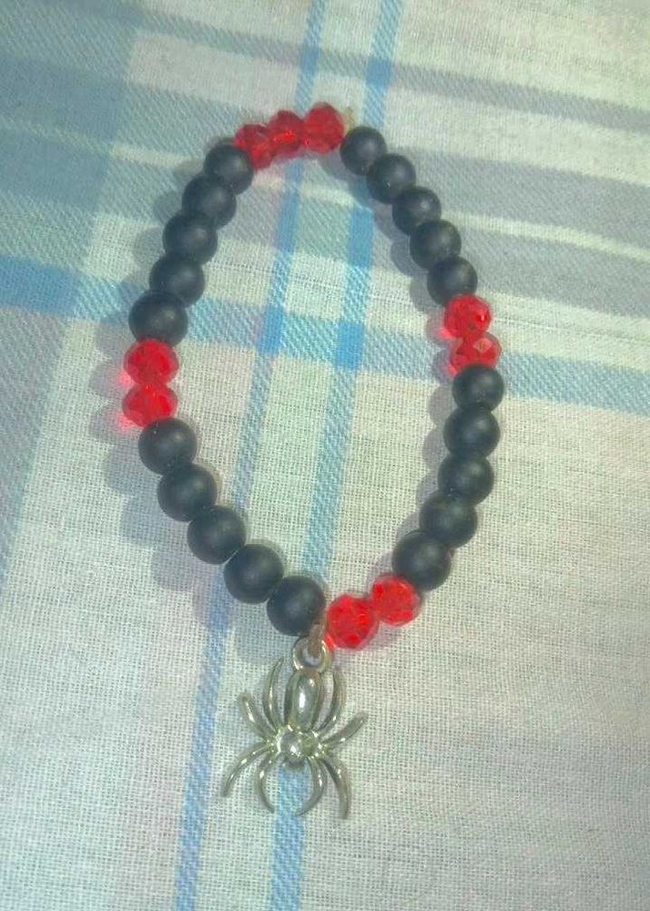 Spider Charm Beaded Bracelet