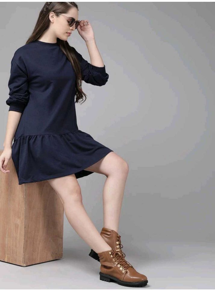 Navy Drop Waist Dress