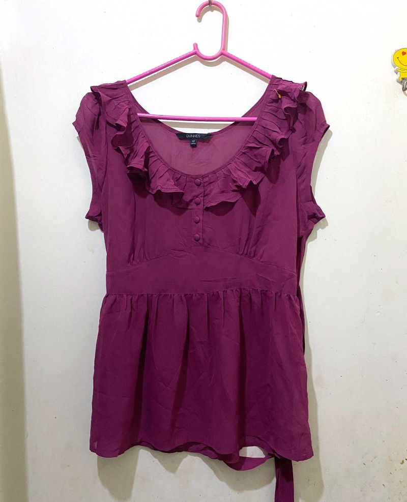 Chic Purple Ruffled Top 34