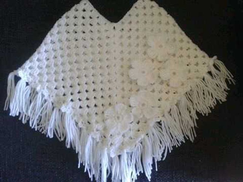 White Crochet Poncho
