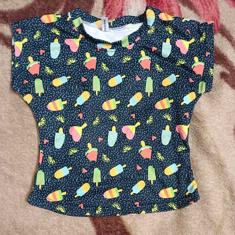 Fun Ice Cream Print Top