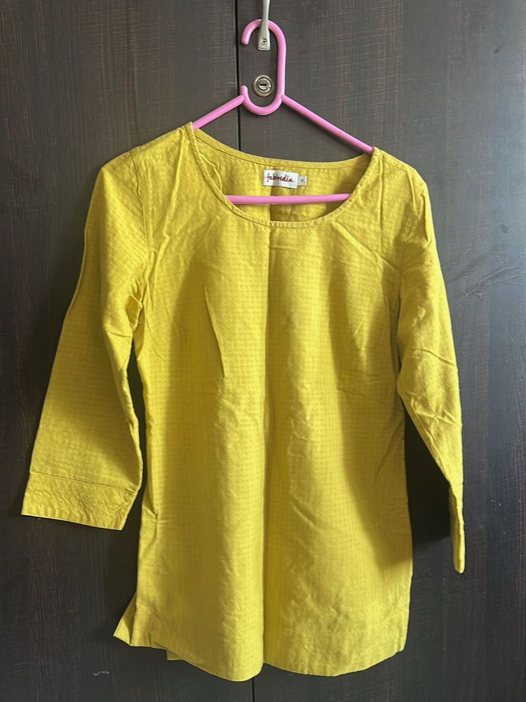 Mustard Cotton Kurti