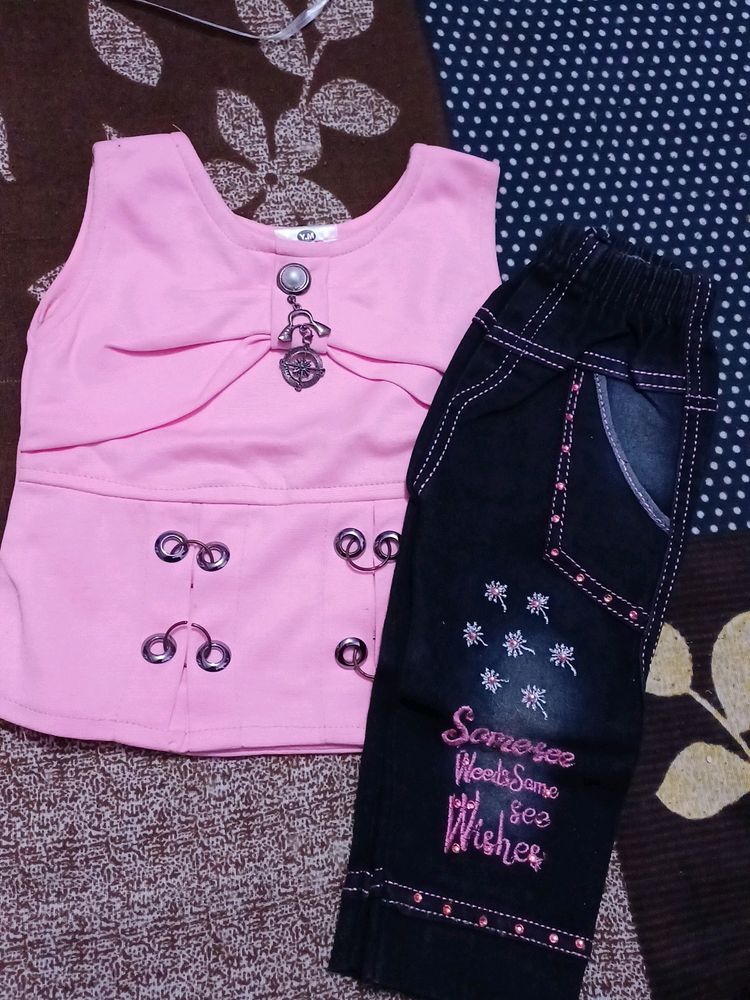 Jeans Top For Baby Girl