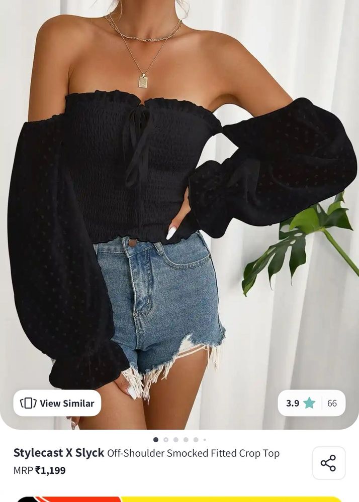 Chic Black Off-Shoulder Top S size