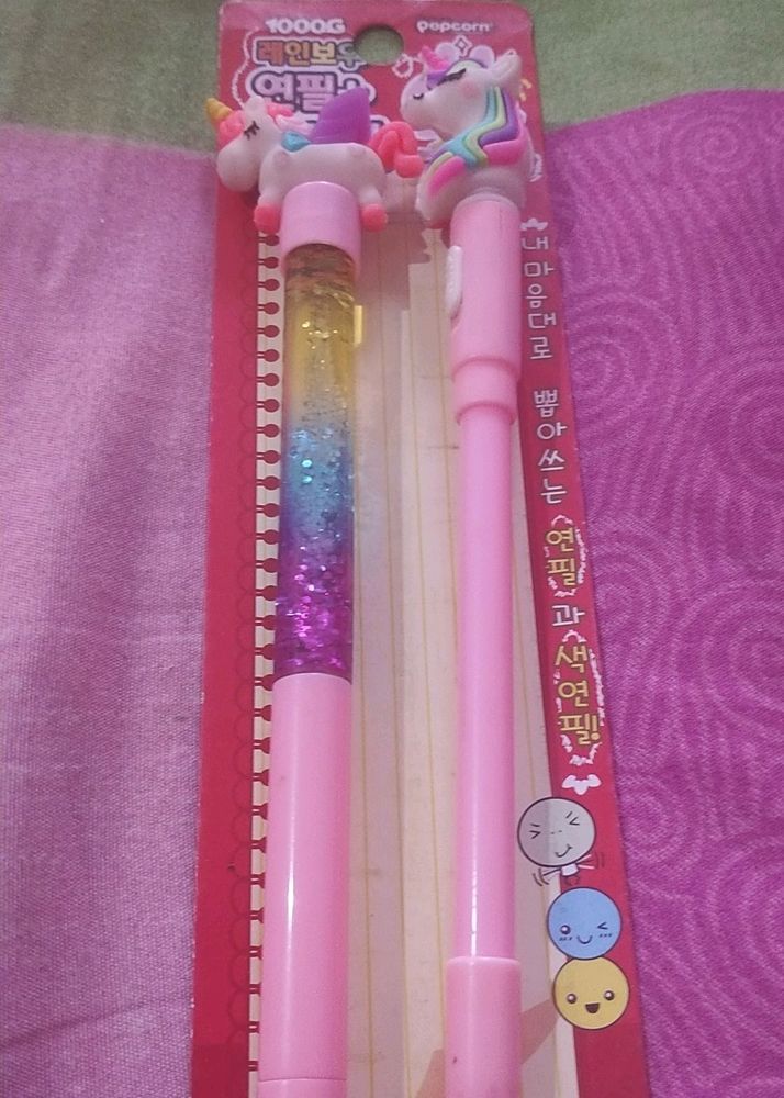 Unicorn Pens (2) 1. Lava Lamp 2.Torch Pen