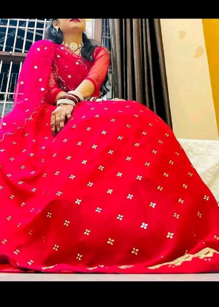 Pink Lengha With Cancan
