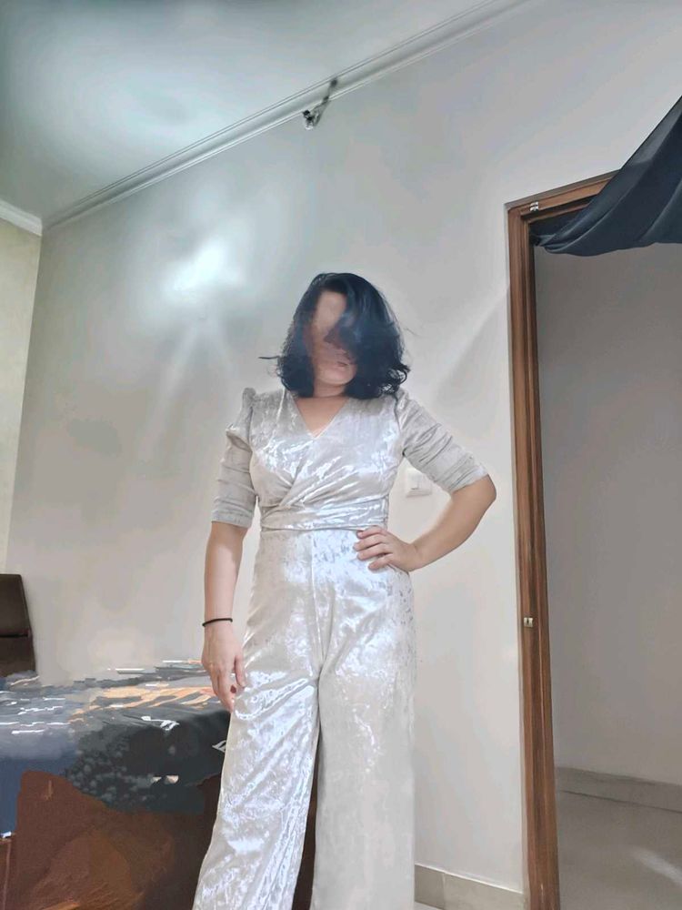 Elegant Silver Jumpsuit