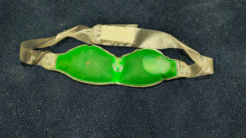 Vintage Green Eye Mask, Hair Towel And Face Roller
