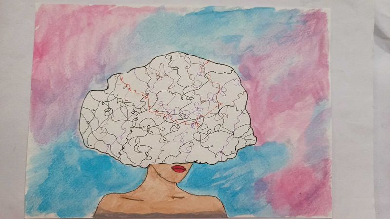 Abstract Woman Watercolor Painting- 1 sheet