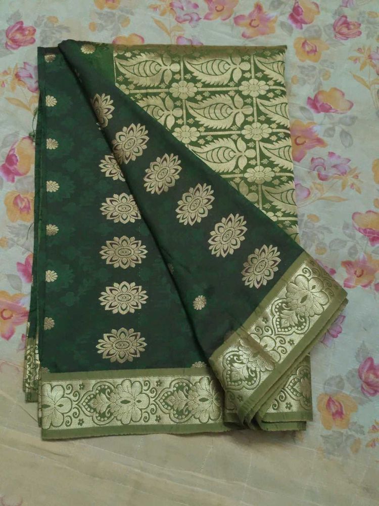 Elegant Green Banarasi Saree