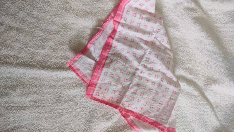 Pink &amp; White Patterned Scarf