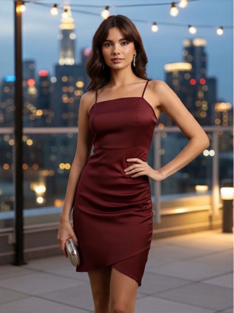 Burgundy Mini Dress