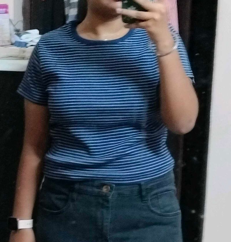 Striped Navy Blue T-Shirt