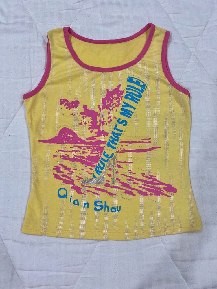 Y2K Graphic Glittery Tank