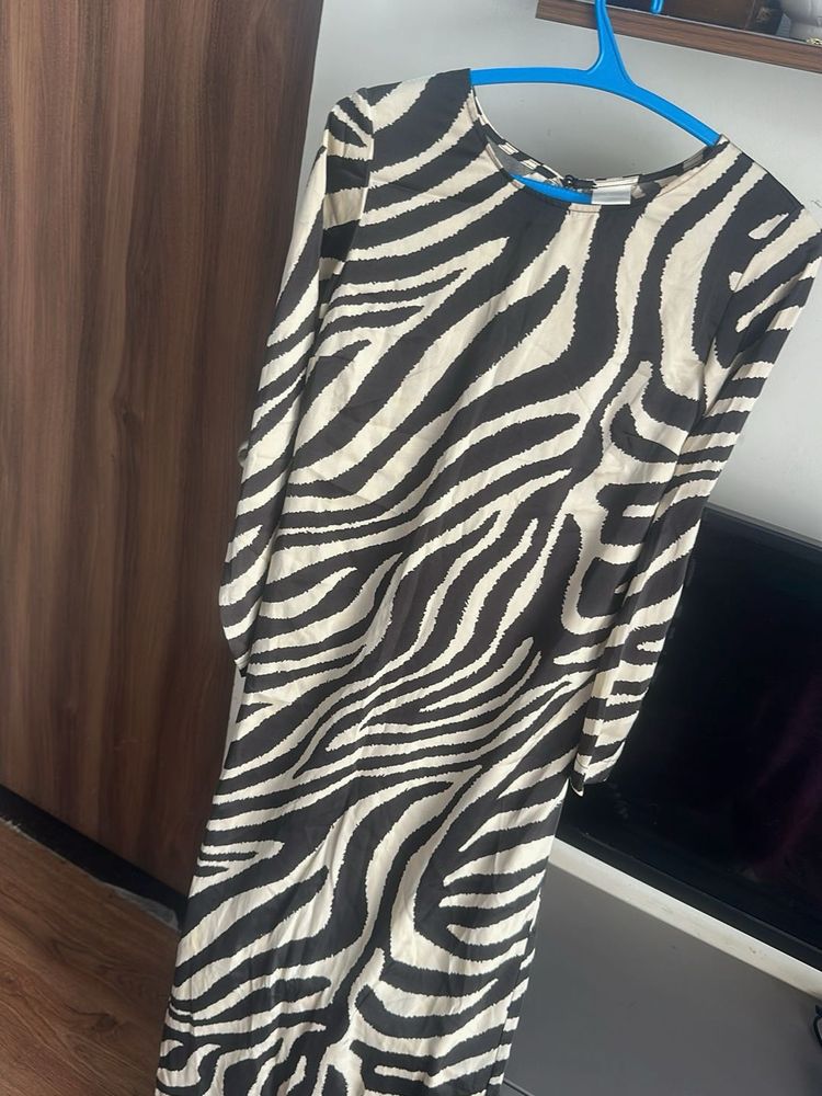 H&amp;M Zebra Print Maxi Dress