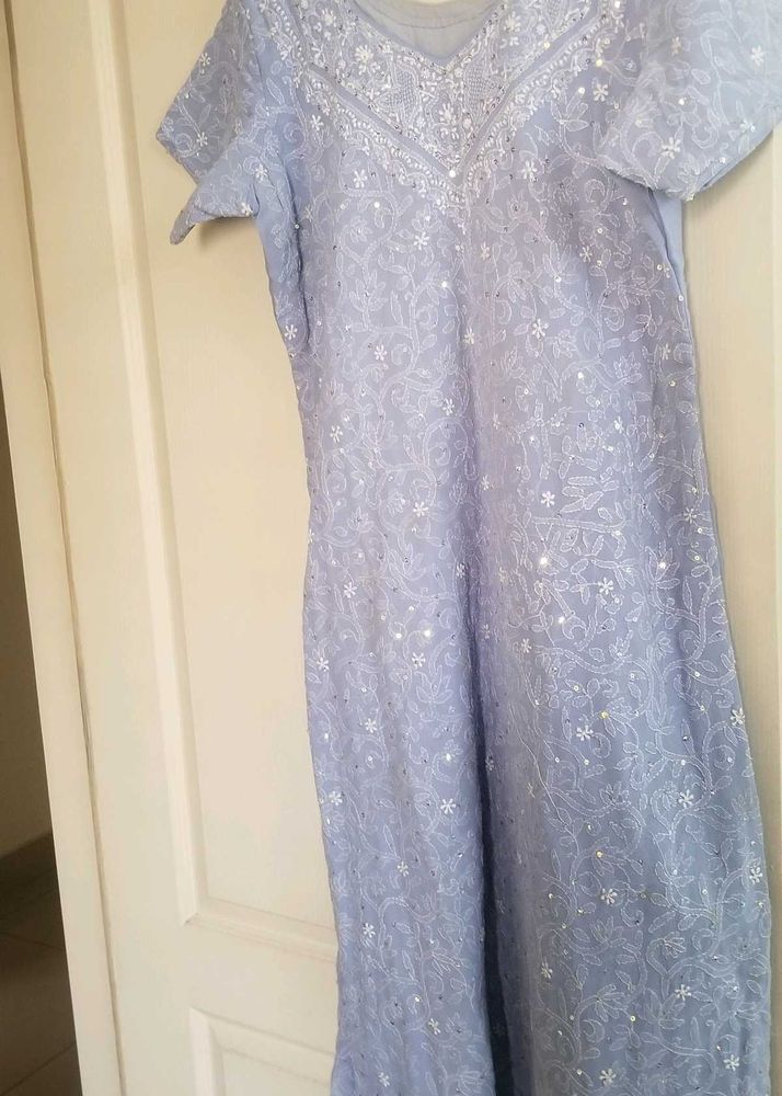 Georgette Lucknow chicken  suit