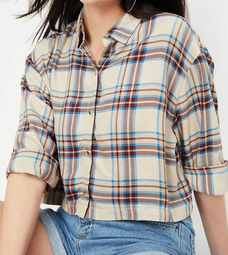 Trendy Plaid Button-Down Shirt