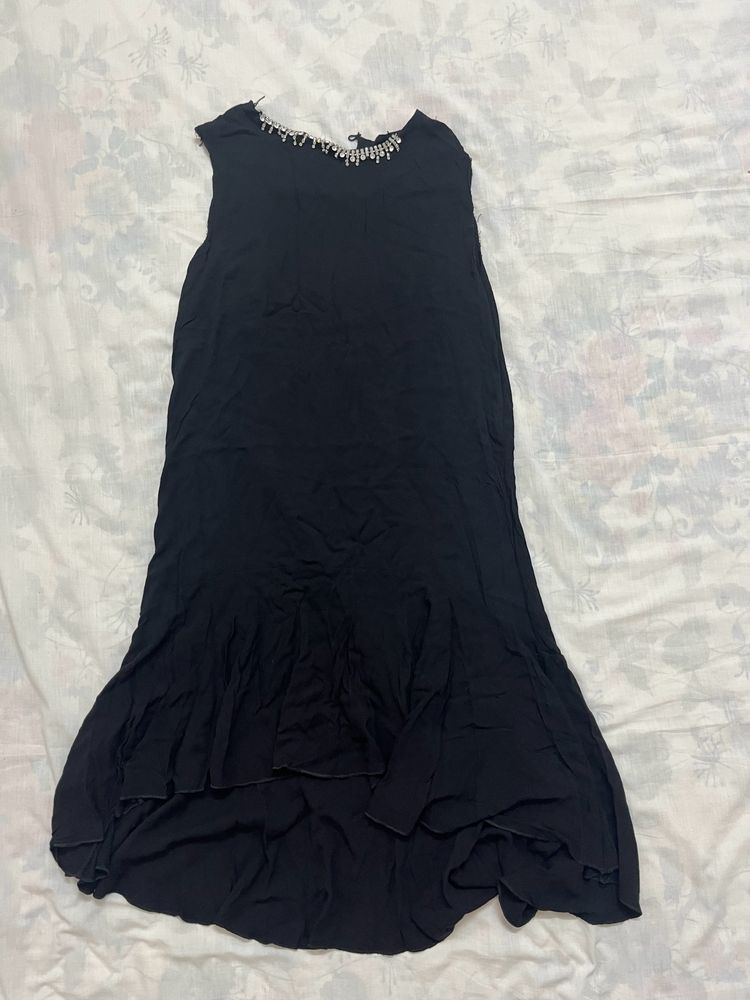 Black flared dress