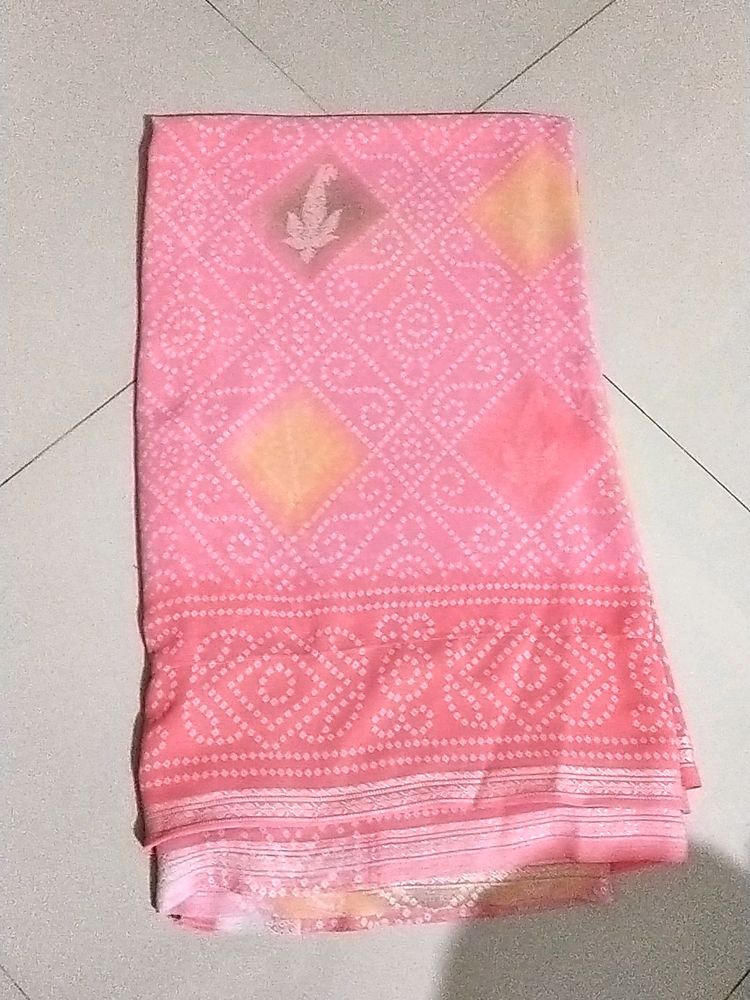 Chiffon Saree Pink