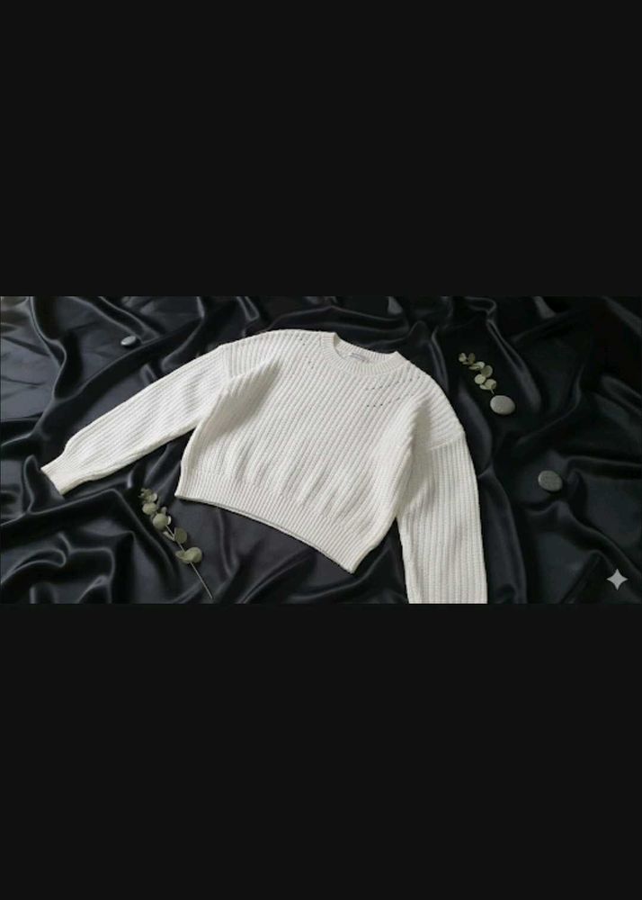 Cozy White Knit Sweater