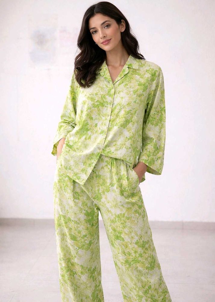 Fluorescent Green Printed Co-ords (Women)