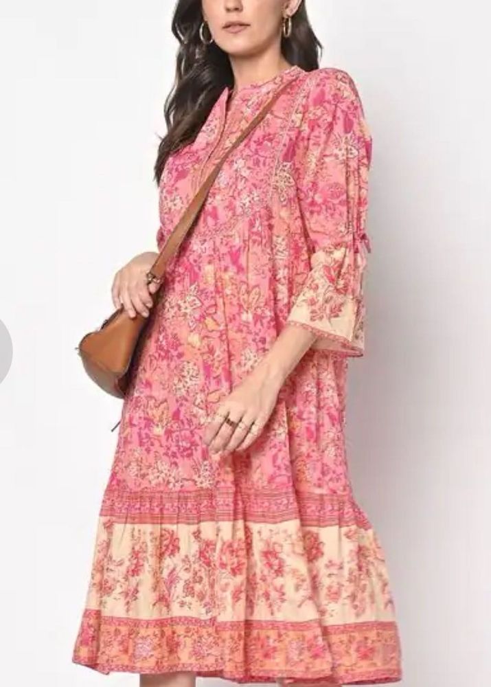 Ritu Kumar Pink Floral Bohemian dress
