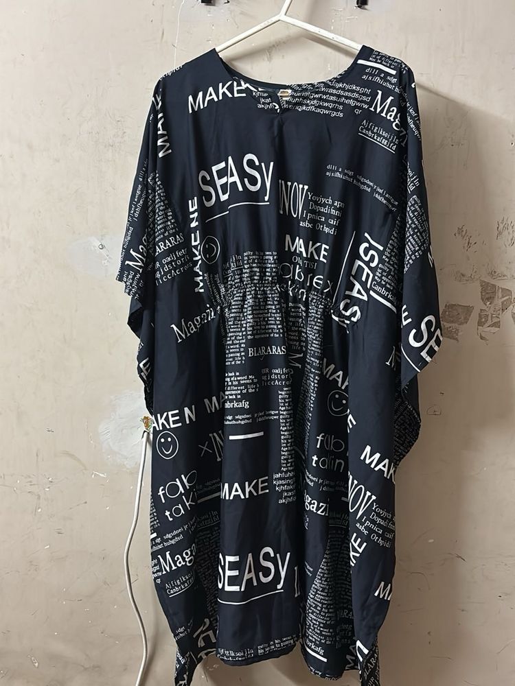 Stylish Black Print Dress