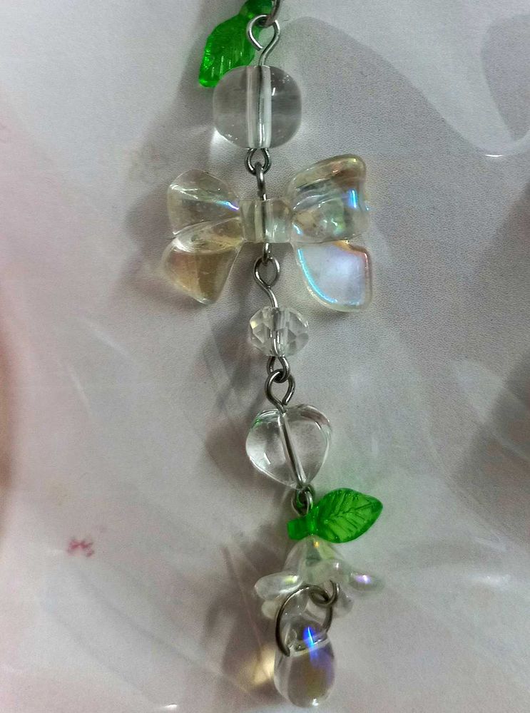 💎 Floral Drop Phone Charm with Bow, Heart &amp; Leaf