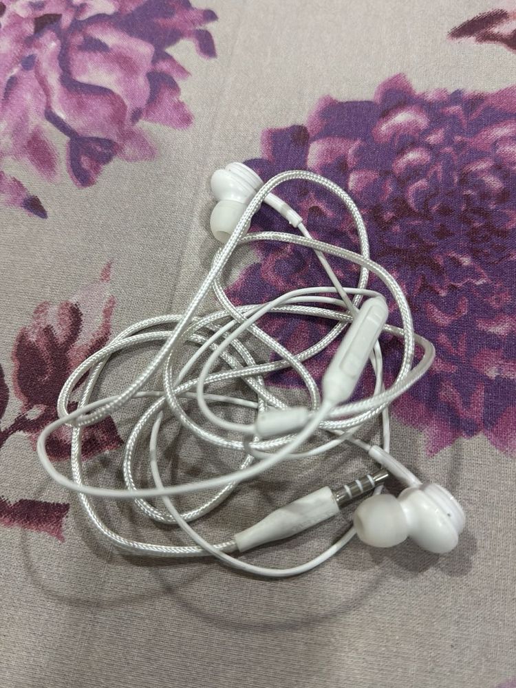 White Wired Earphones
