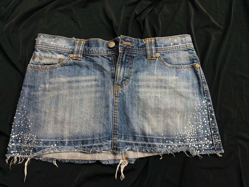 Y2k Denim Micromini Skirt