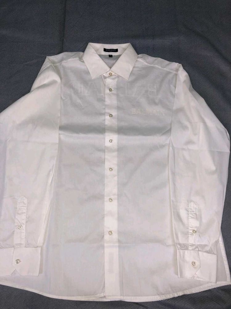Balmain White Button-Down Shirt