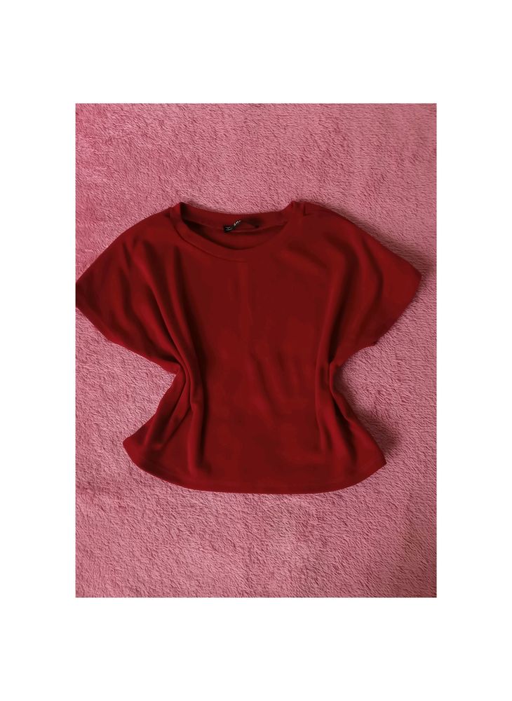 Burgundy Short Sleeve Top