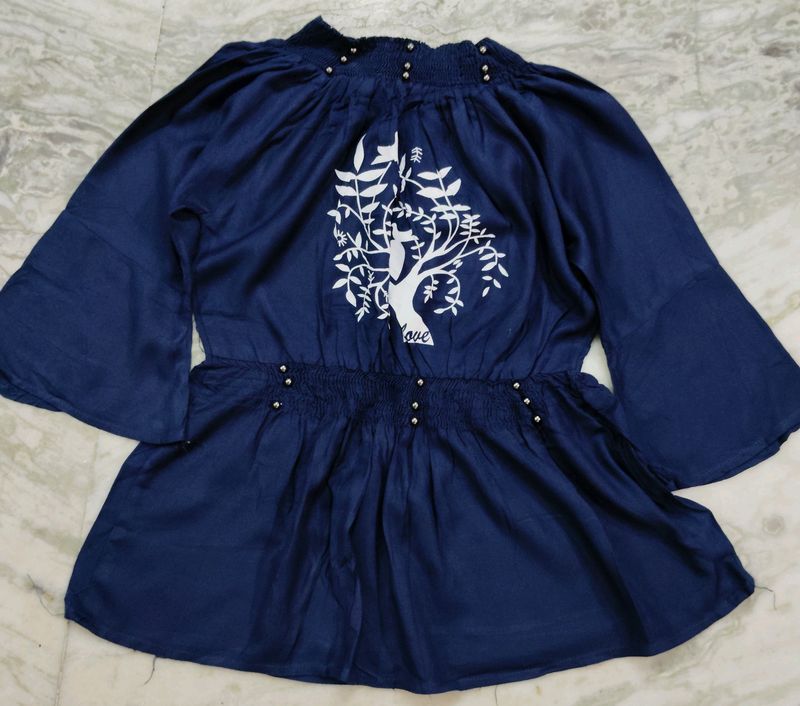 🧿 Navy Blue Partywear Top - ₹100 | Free Gift! 🎁✨