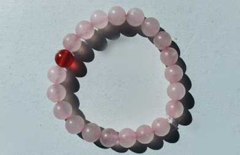 Rose Quartz &amp; carnelian Beaded Bracelet