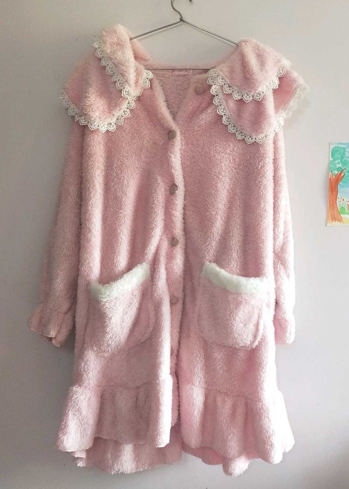 Fur Lounge Dress, Plush Coat