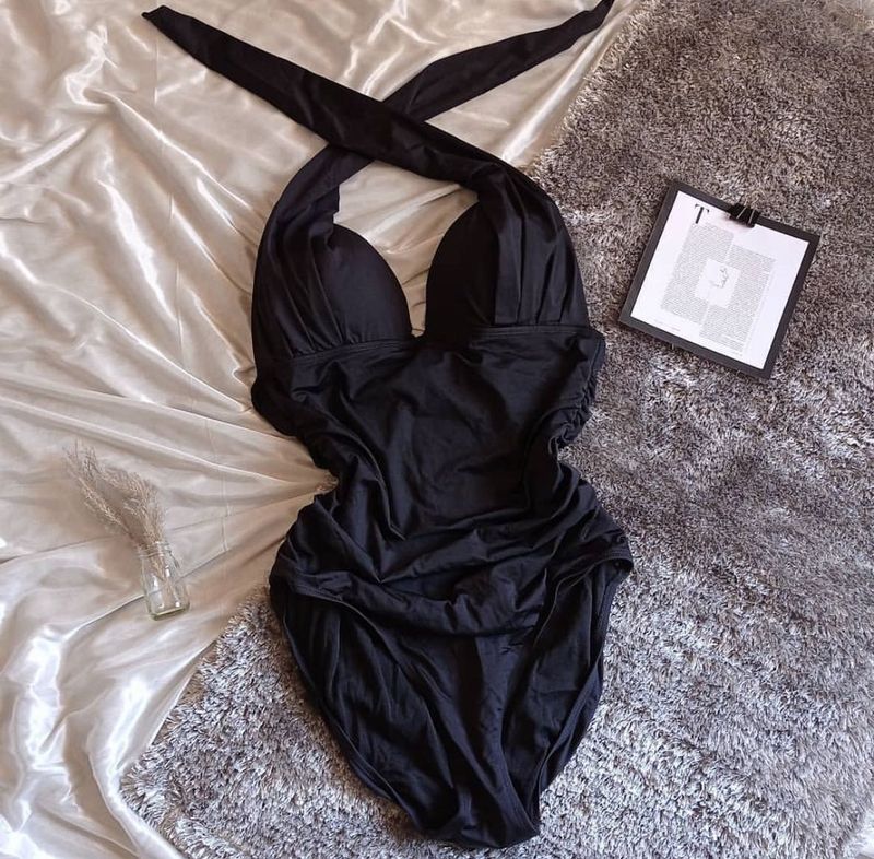 Halter Black Bodysuit