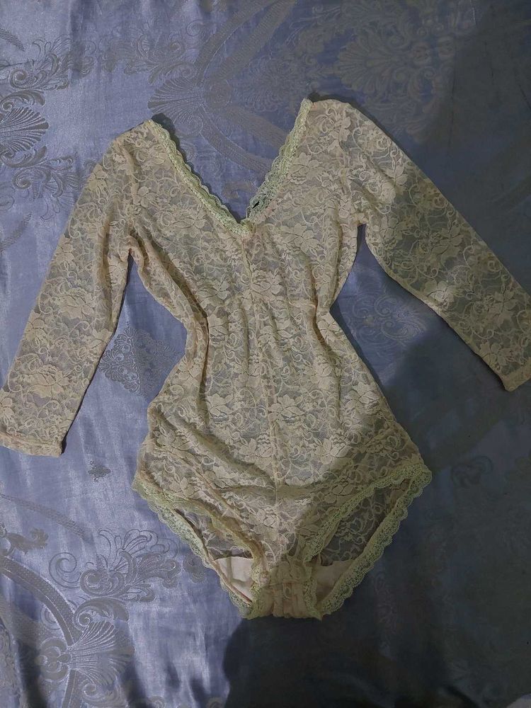 Cream Lace  Swimmer Top