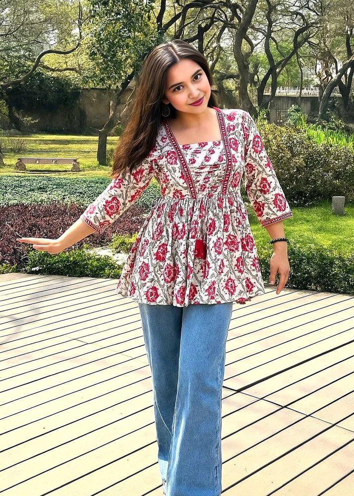 New Pure Cotton Peplum Top✨