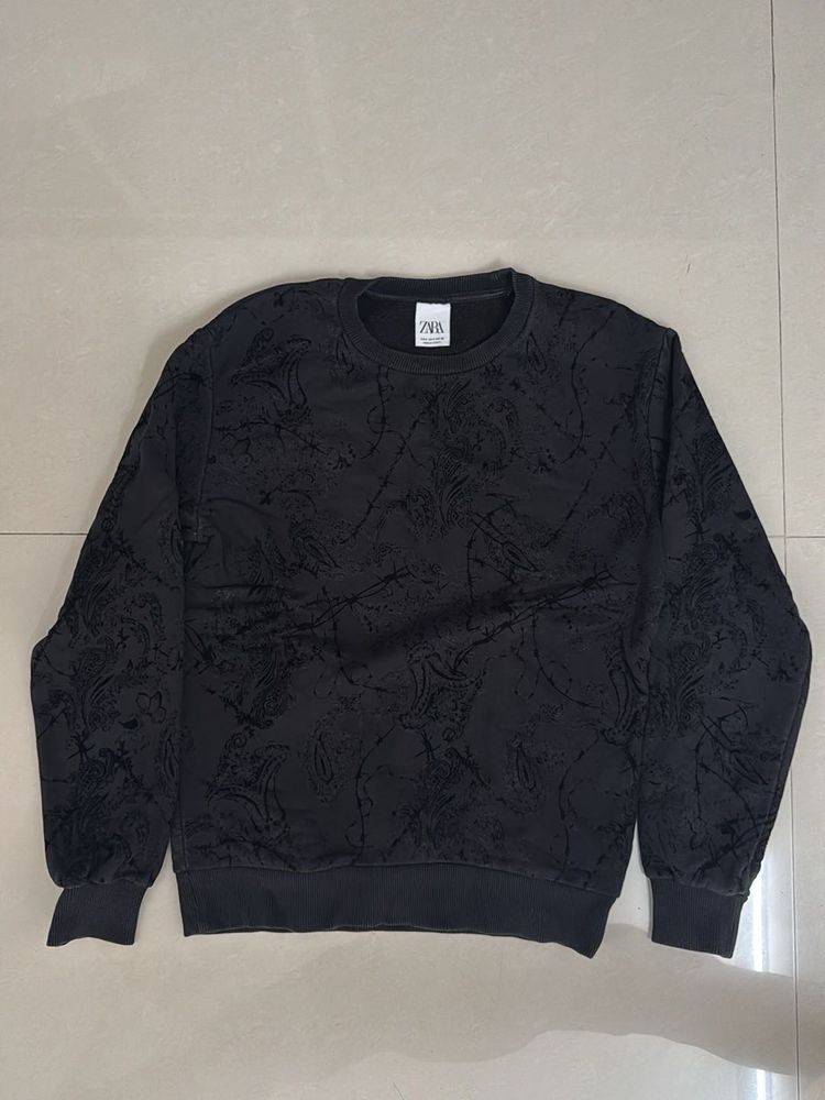 Black Zara Textured Sweatshirt