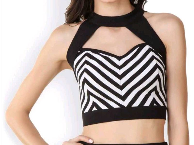 Striped Halter Crop Top