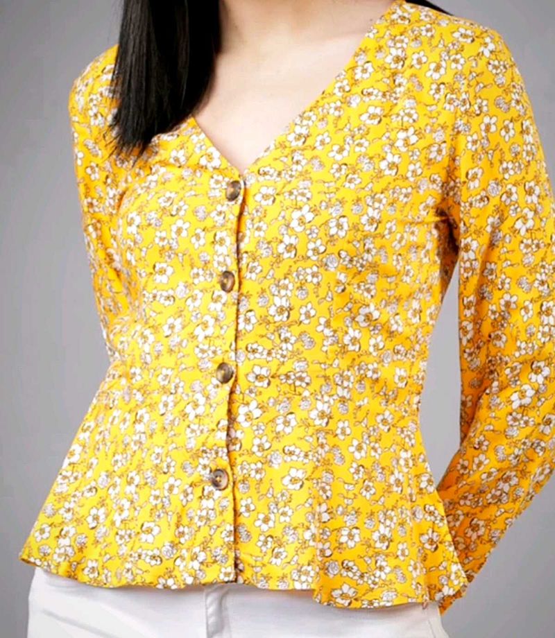 Floral Printed Peplum Top