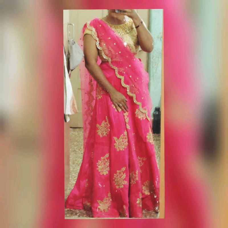 Lehanga Blouse Bottm Dupata  With Cancan