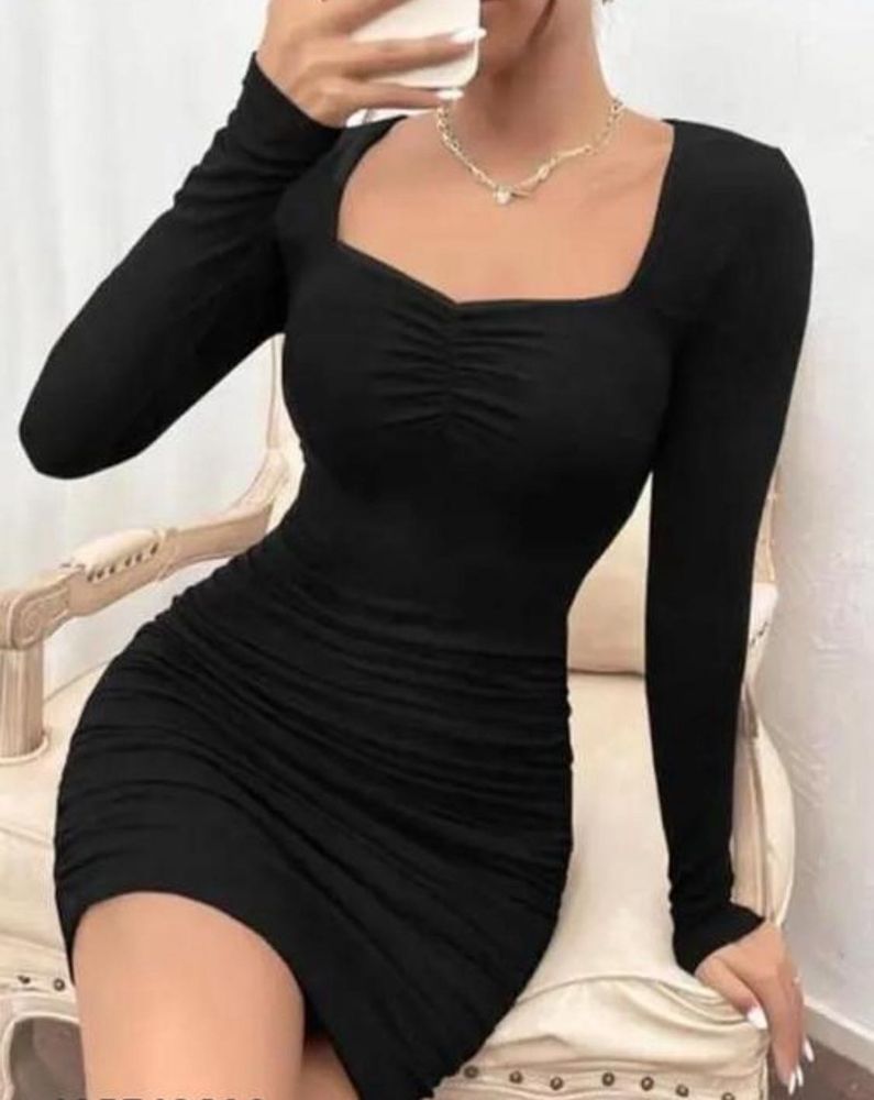 Elegant Black Bodycon Mini Dress